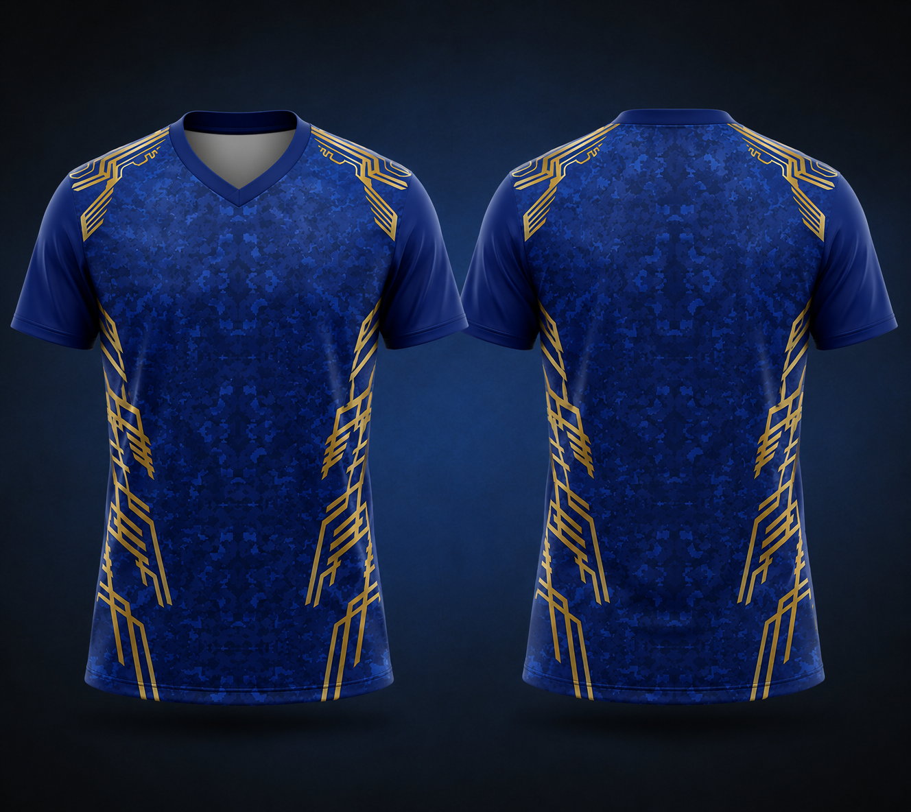 mumbi blue colour fan jersey v neck half sleeve name and number print